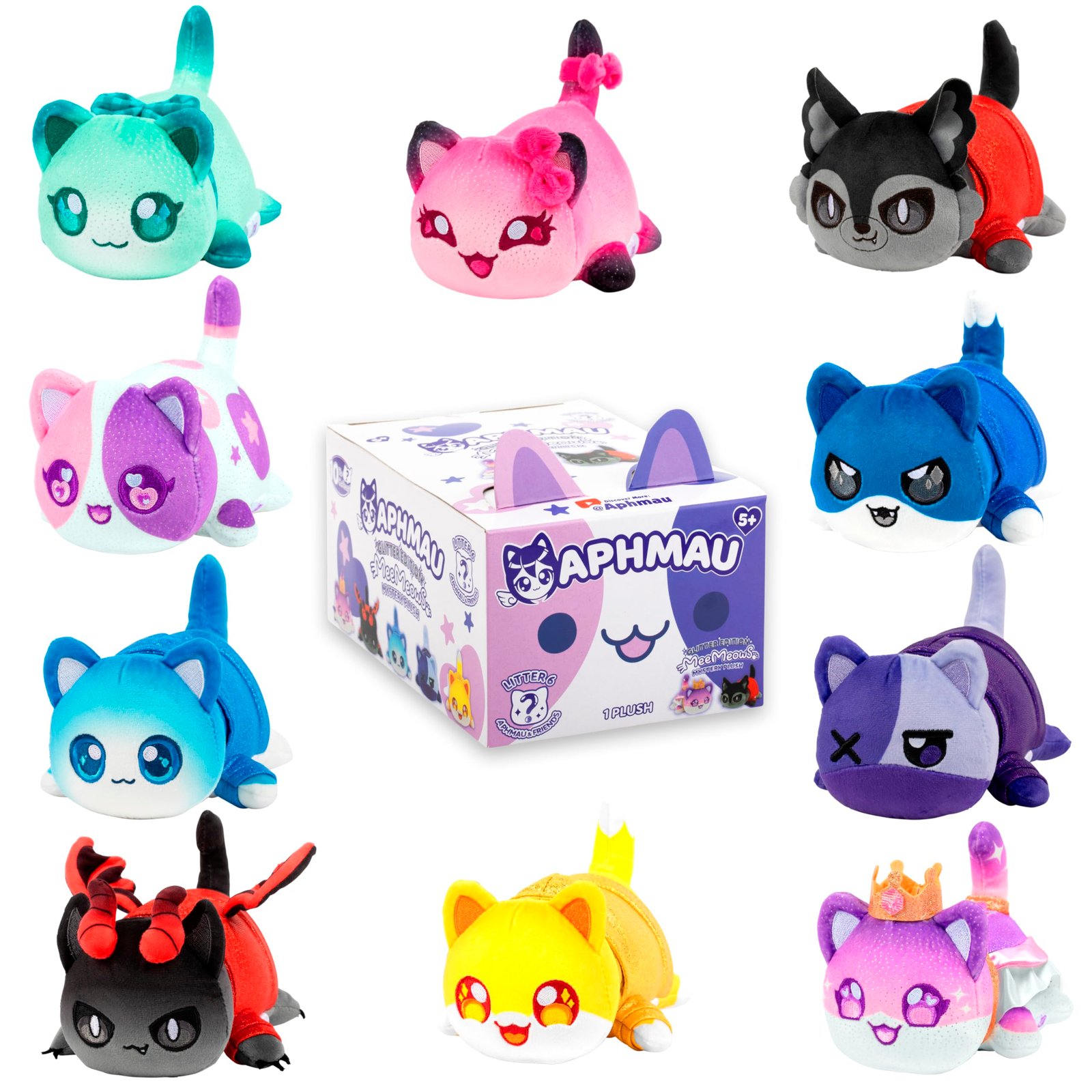 Aphmau 6” MeeMeow Mystery Plush – Series 6; YouTube Gaming Channel, Blind Box, 1 of 10 Possible, Friends MeeMeows, Official Merch