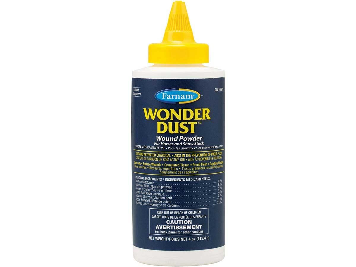 Farnam Wonder Dust Wound Powder, Blood Coagulant for Horses and Show Stock, for Use on Proud Flesh, Granulated Tissue, 4 Ounces (Pack of 12)